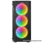 Everest Számítógépház - X-RACER (fekete; üveg; ATX; alsó táp; 4x120mm RGB, 1xUSB3.0 + 2xUSB2.0)