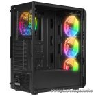 Everest Számítógépház - X-RACER (fekete; üveg; ATX; alsó táp; 4x120mm RGB, 1xUSB3.0 + 2xUSB2.0)