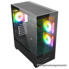 Rampage Számítógépház - CALIBRE (fekete; üveg; mATX; alsó táp; 3x120mm RGB, 1xUSB3.0 + 2xUSB2.0)