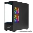 Rampage Számítógépház - CALIBRE (fekete; üveg; mATX; alsó táp; 3x120mm RGB, 1xUSB3.0 + 2xUSB2.0)