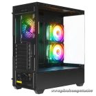 Rampage Számítógépház - CALIBRE (fekete; üveg; mATX; alsó táp; 3x120mm RGB, 1xUSB3.0 + 2xUSB2.0)