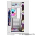 Rampage Számítógépház - NOVA (fehér; üveg; ATX; 9,17" TFT kijelző, 7x120mm RGB, 1xUSB3.0 + 1xUSB2.0)