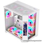 Rampage Számítógépház - NOVA (fehér; üveg; ATX; 9,17" TFT kijelző, 7x120mm RGB, 1xUSB3.0 + 1xUSB2.0)