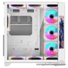 Rampage Számítógépház - NOVA (fehér; üveg; ATX; 9,17" TFT kijelző, 7x120mm RGB, 1xUSB3.0 + 1xUSB2.0)