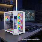 Rampage Számítógépház - NOVA (fehér; üveg; ATX; 9,17" TFT kijelző, 7x120mm RGB, 1xUSB3.0 + 1xUSB2.0)