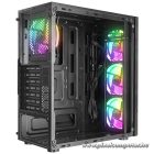 Everest Számítógépház -  CREST V1 (fekete; üveg; ATX; alsó táp; 4x120mm RGB, 1xUSB3.0 + 2xUSB2.0)