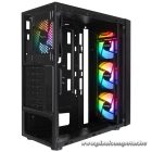 Everest Számítógépház -  FACED V1 (fekete; üveg; ATX; alsó táp; 4x120mm; 1xUSB3.0 + 2xUSB2.0)