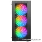 Rampage Számítógépház - PLAID V1 (fekete; üveg; ATX; alsó táp; 4x120mm RGB, 1xUSB3.0 + 2xUSB2.0)