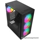 Rampage Számítógépház - PLAID V1 (fekete; üveg; ATX; alsó táp; 4x120mm RGB, 1xUSB3.0 + 2xUSB2.0)