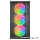 Rampage Számítógépház - VEGA V2 (fekete; üveg; mATX; alsó táp; 4x120mm RGB, 1xUSB3.0 + 2xUSB2.0)