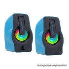 Rampage Hangszóró 2.0 - RMS-G7 Falsetto (6W RMS; hangerőszabályzó; 3,5mm jack; USB, RGD LED, Kék)