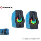 Rampage Hangszóró 2.0 - RMS-G7 Falsetto (6W RMS; hangerőszabályzó; 3,5mm jack; USB, RGD LED, Kék)