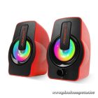 Rampage Hangszóró 2.0 - RMS-G7 Falsetto (6W RMS; hangerőszabályzó; 3,5mm jack; USB, RGD LED, Piros)