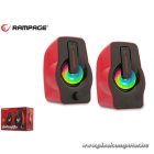 Rampage Hangszóró 2.0 - RMS-G7 Falsetto (6W RMS; hangerőszabályzó; 3,5mm jack; USB, RGD LED, Piros)