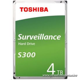   Toshiba Belső HDD 3.5" - S300 Surveillance 4TB (Bulk; Biztonságtechnikai rögzítőkbe; 128MB / 5400RPM)