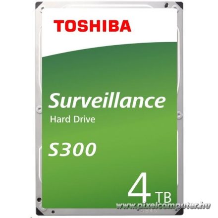 Toshiba Belső HDD 3.5" - S300 Surveillance 4TB (Bulk; Biztonságtechnikai rögzítőkbe; 128MB / 5400RPM)