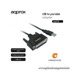  APPROX Kábel átalakító - USB2.0 to Párhuzamos (paraller) port adapter