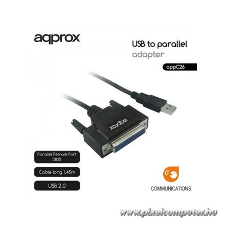 APPROX Kábel átalakító - USB2.0 to Párhuzamos (paraller) port adapter