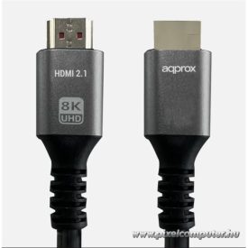   APPROX Kábel - HDMI 2.1 kábel apa/apa 1m (UHD 8K, 4K, FHD, aranyozott, HDR10, HDCP 2.2, Dolby TrueHD, ARC)