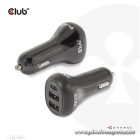 Club 3D Autós Töltő - CAC-1921 (36W, 2x USB-A, 1x USB-C, 12-24V, QC3.0)