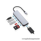 Conceptronic Notebook Dokkoló - DONN02G (USB-C to HDMI+USB-C PD:60W+USB-A+SD/TF, szürke)