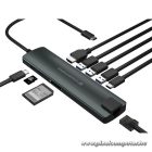 Conceptronic Notebook Dokkoló - DONN06G (USB-C to HDMI+USB-C PD:60W+USB-A+SD/TF+RJ-45, fekete)