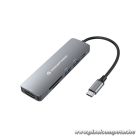 Conceptronic Notebook Dokkoló - DONN11G (USB-C to HDMI+USB-C PD:60W+USB-A 3.0+2.0, ezüst)