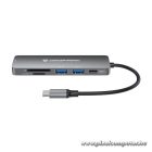 Conceptronic Notebook Dokkoló - DONN11G (USB-C to HDMI+USB-C PD:60W+USB-A 3.0+2.0, ezüst)