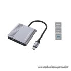 Conceptronic Notebook Dokkoló - DONN13G (USB-C to 2xHDMI+USB-C PD:100W+USB-A, ezüst)