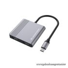 Conceptronic Notebook Dokkoló - DONN13G (USB-C to 2xHDMI+USB-C PD:100W+USB-A, ezüst)