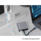 Conceptronic Notebook Dokkoló - DONN13G (USB-C to 2xHDMI+USB-C PD:100W+USB-A, ezüst)