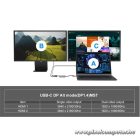 Conceptronic Notebook Dokkoló - DONN13G (USB-C to 2xHDMI+USB-C PD:100W+USB-A, ezüst)