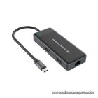 Conceptronic Notebook Dokkoló - DONN14G (USB-C to 2xHDMI+USB-C PD:100W+3xUSB-A+RJ-45, fekete)