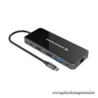 Conceptronic Notebook Dokkoló - DONN15G (USB-C to 2xHDMI+VGA+USB-C PD:100W+3xUSB-A+RJ-45+SD/TF+AUX)