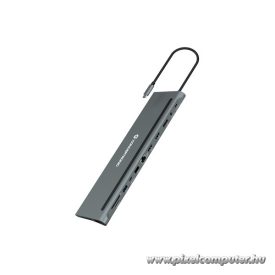   Conceptronic Notebook Dokkoló - DONN17G (USB-C to HDMI/DP/USB-C PD/USB-C data/USB 3.0/USB 2.0/SD/TF/GbE/AUX)