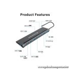 Conceptronic Notebook Dokkoló - DONN17G (USB-C to HDMI/DP/USB-C PD/USB-C data/USB 3.0/USB 2.0/SD/TF/GbE/AUX)