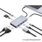 Conceptronic Notebook Dokkoló - DONN20G (USB-C to HDMI/VGA/USB-C PD/USB 3.0/SD/TF/GbE/AUX)