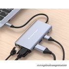 Conceptronic Notebook Dokkoló - DONN20G (USB-C to HDMI/VGA/USB-C PD/USB 3.0/SD/TF/GbE/AUX)