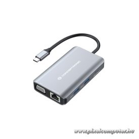   Conceptronic Notebook Dokkoló - DONN21G (USB-C to HDMI/VGA/USB-C PD/USB 3.0/GbE)