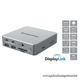   Conceptronic Notebook Dokkoló - DONN25G (USB-C to HDMI/DP/USB-C PD/USB-A/SD/TF/RJ45/Audio)