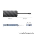 Orico Notebook Dokkoló - OM28PR-G2-BK (Bemenet: USB-C, Kimenet: HDMI/USB-A+C/RJ45/M.2/PD100W, sötétszürke)