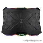Rampage Notebook Hűtőpad 17,3"-ig - AD-RC8 SHOWY (fém rács; RGB, 1x18cm, USB port, állítható döntési magasság)