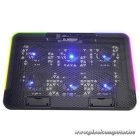 Rampage Notebook Hűtőpad 15,6"-ig - SIXPOWER R9 (fém rács; 6xventi, RGB, 2xUSB-A, kék LED)