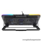 Rampage Notebook Hűtőpad 15,6"-ig - SIXPOWER R9 (fém rács; 6xventi, RGB, 2xUSB-A, kék LED)