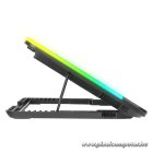 Rampage Notebook Hűtőpad 15,6"-ig - SIXPOWER R9 (fém rács; 6xventi, RGB, 2xUSB-A, kék LED)