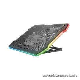   Trust Notebook Hűtő Pad - GXT1126 Aura (állítható dőlésszög; USB-ről működő ventilátor; LED; fekete)
