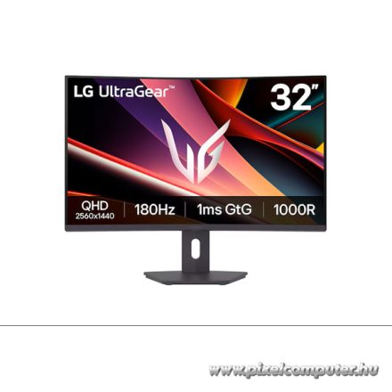 LG Monitor 32" Gamer - 32G600A-B (Ívelt; VA; 16:9; 2560x1440; 180Hz; 1ms; 300cd; HDMIx2; DP; Freesync, HDR, Mag.áll)