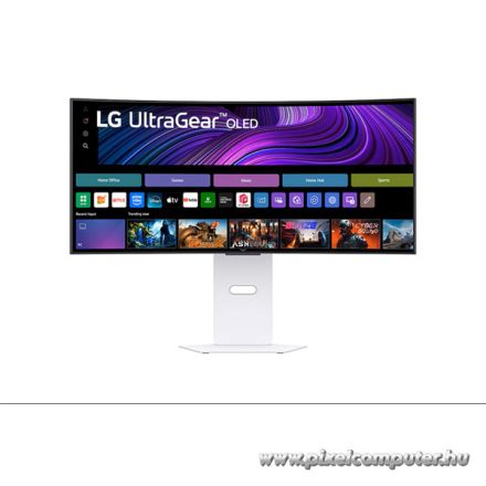 LG Monitor 34" - 34GX90SA-W (OLED; Ívelt, 21:9; 3440x1440; <1ms; 275cd; 240Hz, HDMIx2, BT, DP; USB; HDR; Áll.mag. Spkr)