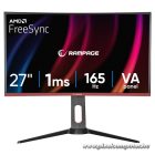 Rampage Monitor 27" - VOYAGER (VA, 165Hz, 1ms, 16:9, 1920x1080, 250cd/m2, 2xHDMI, DisplayPort, fekete, FreeSync, ívelt)