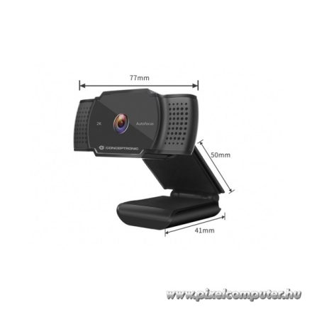 Conceptronic Webkamera - AMDIS02B (2592x1944 képpont, Auto-fókusz, 30 FPS, USB 2.0, univerzális csipesz, mikrofon)